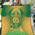 Custom Australia Soccer Quilt Skeleton Gradient Vintage Spray