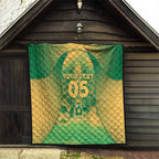 Custom Australia Soccer Quilt Skeleton Gradient Vintage Spray