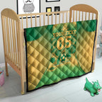 Custom Australia Soccer Quilt Skeleton Gradient Vintage Spray