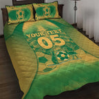 Custom Australia Soccer Quilt Bed Set Skeleton Gradient Vintage Spray