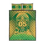 Custom Australia Soccer Quilt Bed Set Skeleton Gradient Vintage Spray