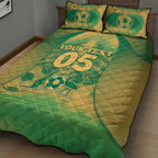 Custom Australia Soccer Quilt Bed Set Skeleton Gradient Vintage Spray