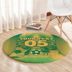 Custom Australia Soccer Round Carpet Skeleton Gradient Vintage Spray