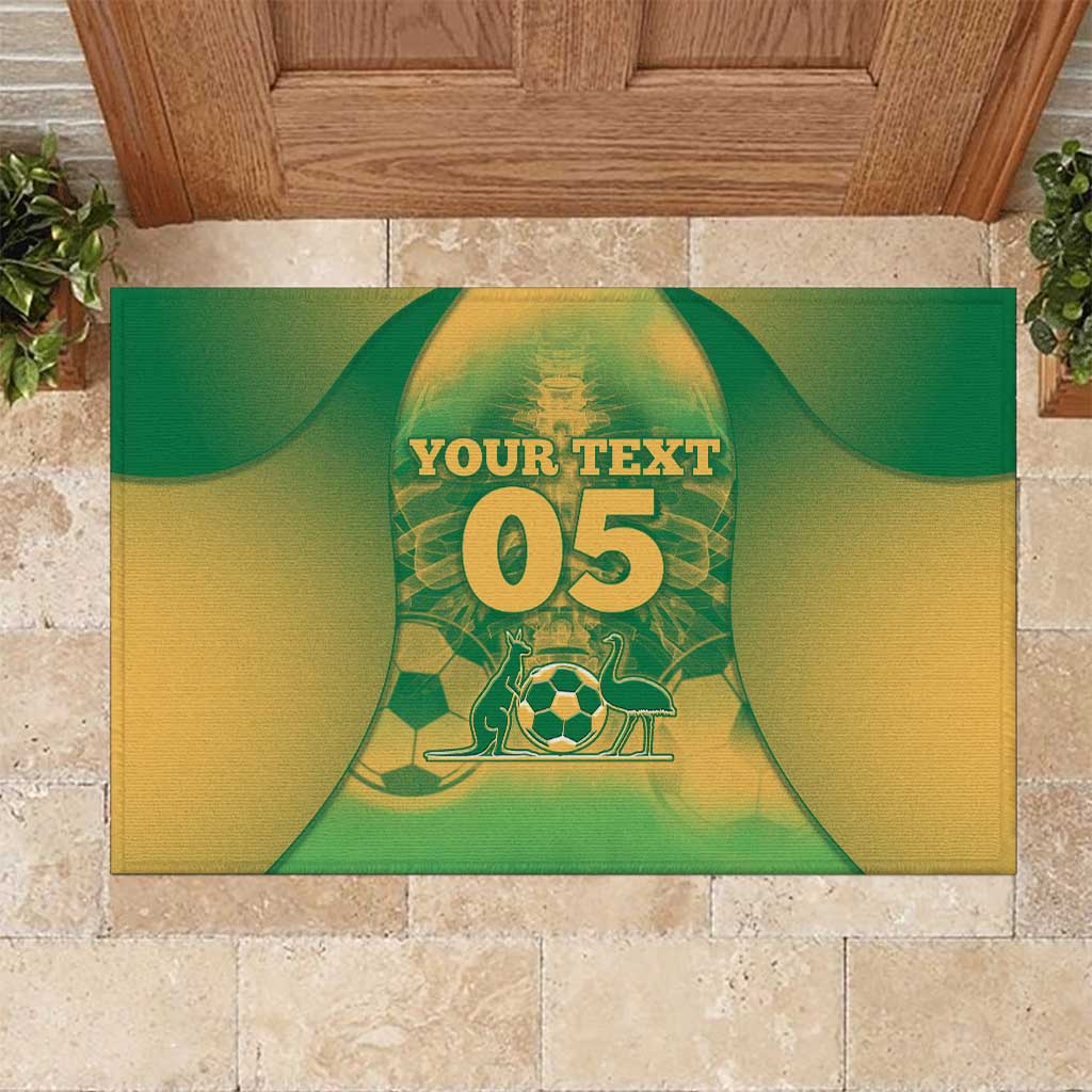 Custom Australia Soccer Rubber Doormat Skeleton Gradient Vintage Spray