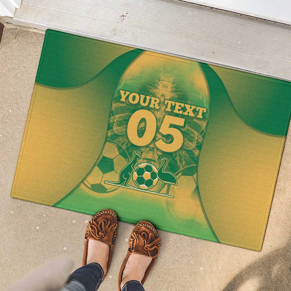 Custom Australia Soccer Rubber Doormat Skeleton Gradient Vintage Spray