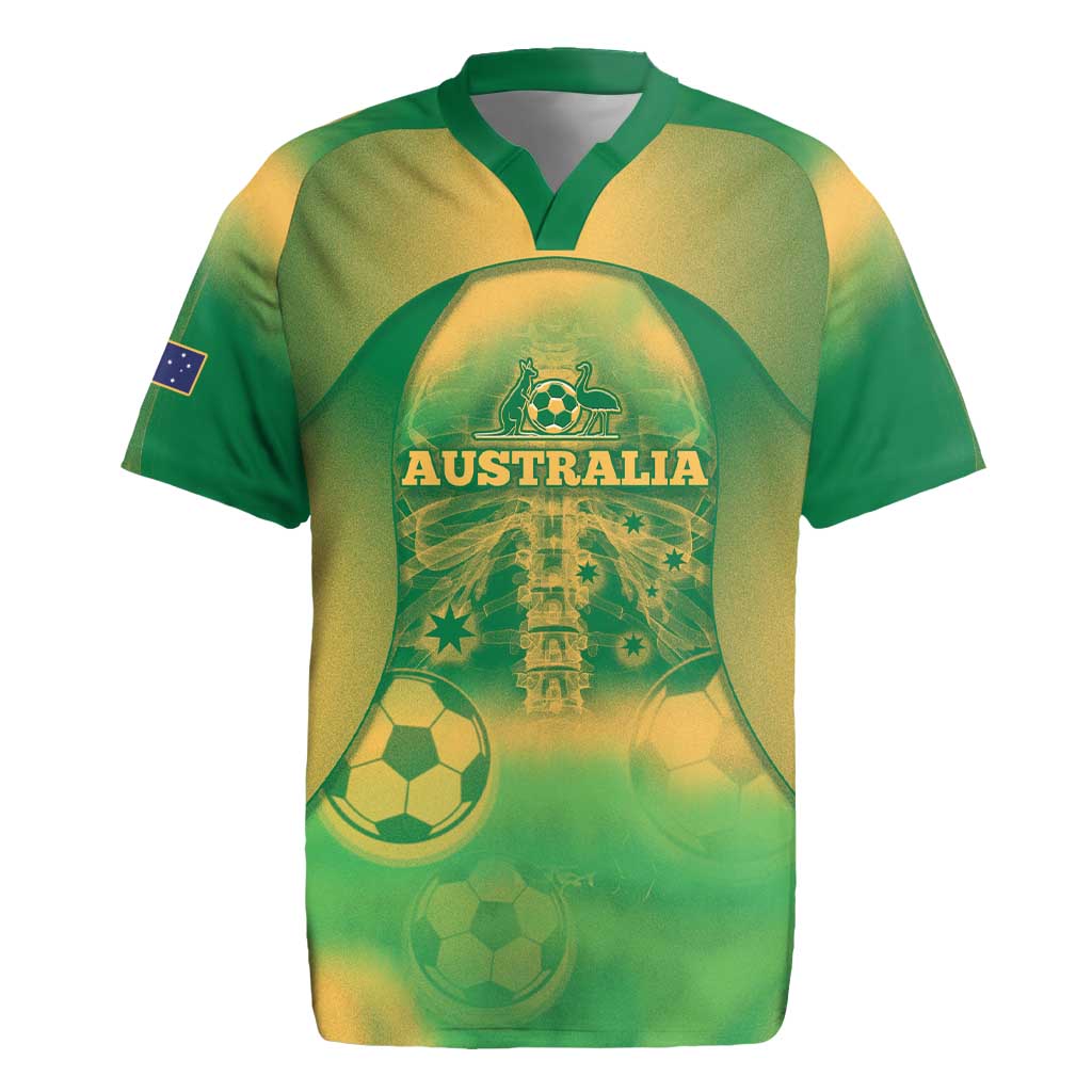 Custom Australia Soccer Rugby Jersey Skeleton Gradient Vintage Spray