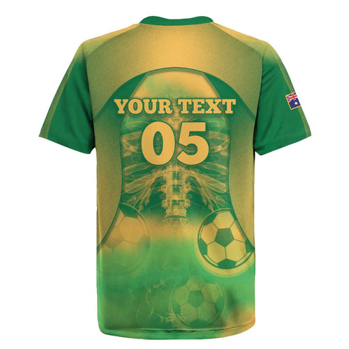 Custom Australia Soccer Rugby Jersey Skeleton Gradient Vintage Spray