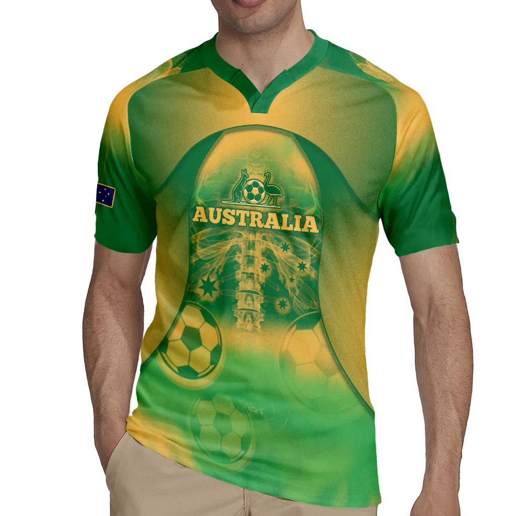 Custom Australia Soccer Rugby Jersey Skeleton Gradient Vintage Spray