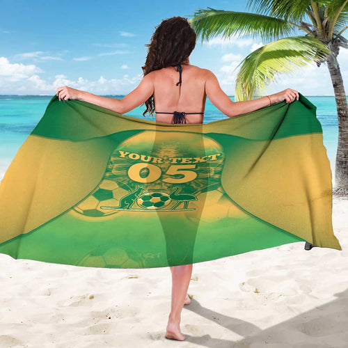 Custom Australia Soccer Sarong Skeleton Gradient Vintage Spray