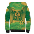 Custom Australia Soccer Sherpa Hoodie Skeleton Gradient Vintage Spray