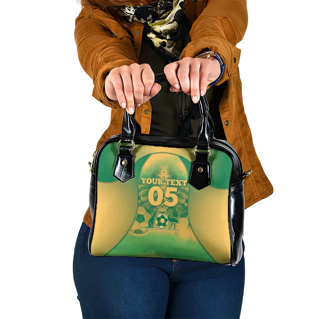 Custom Australia Soccer Shoulder Handbag Skeleton Gradient Vintage Spray
