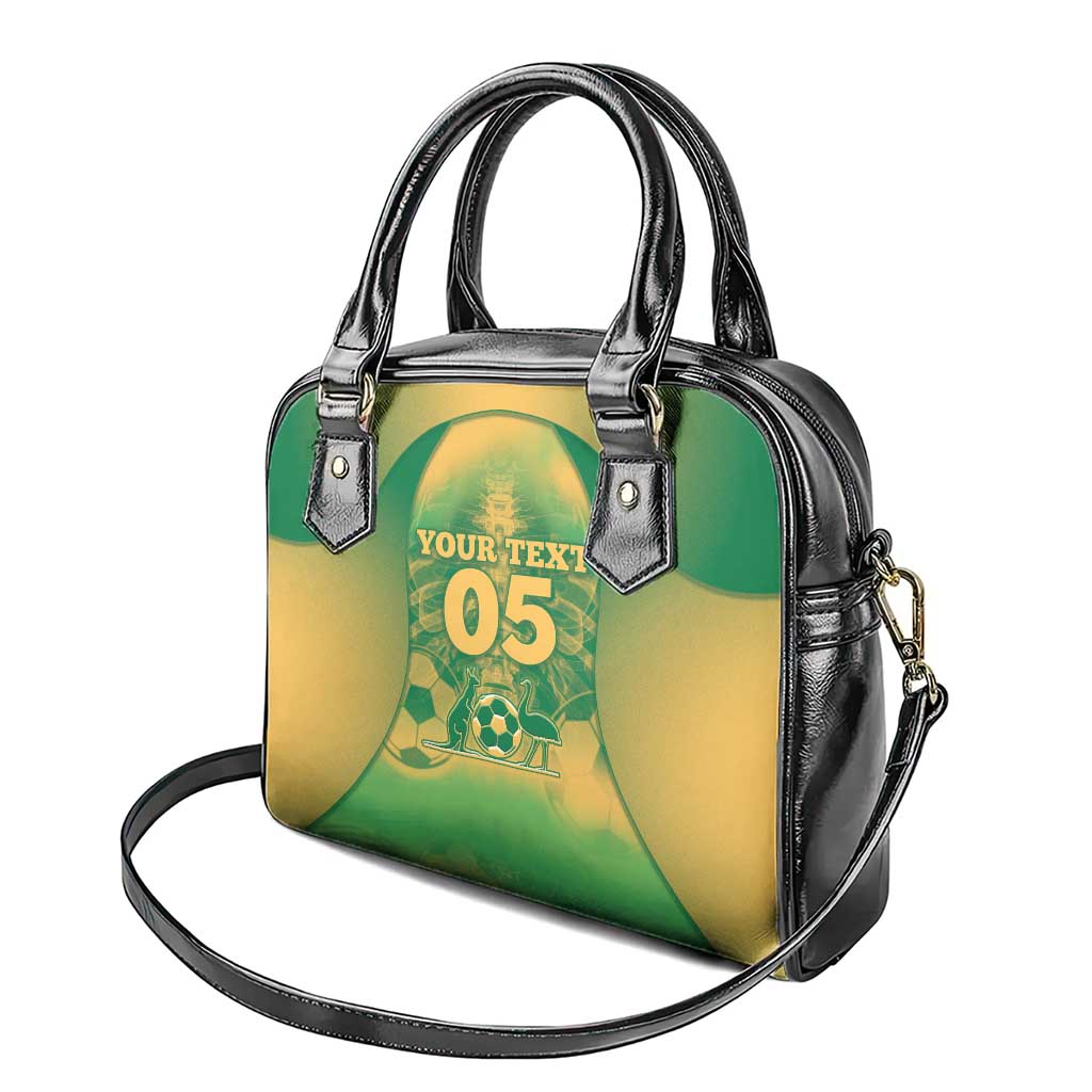 Custom Australia Soccer Shoulder Handbag Skeleton Gradient Vintage Spray