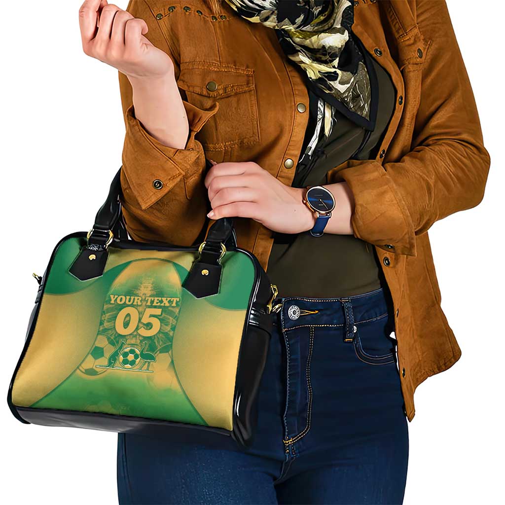 Custom Australia Soccer Shoulder Handbag Skeleton Gradient Vintage Spray