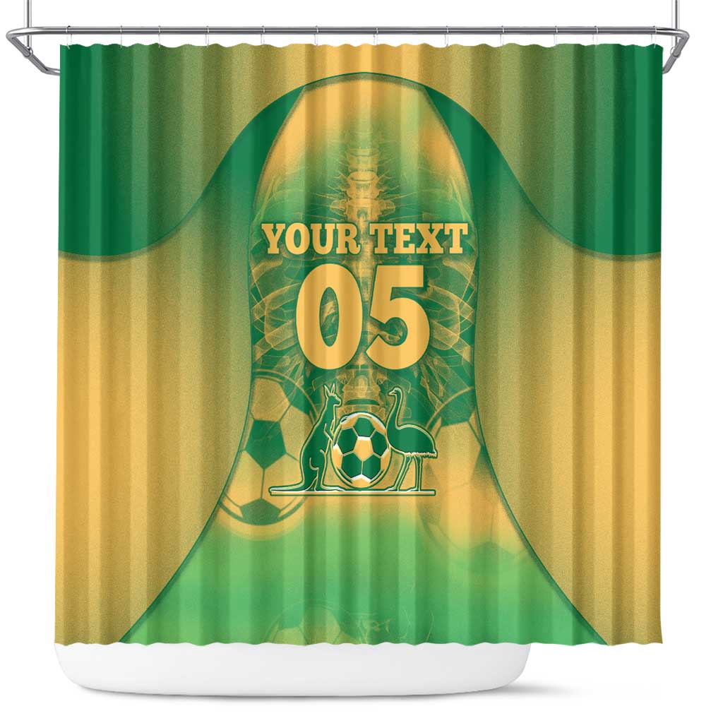 Custom Australia Soccer Shower Curtain Skeleton Gradient Vintage Spray