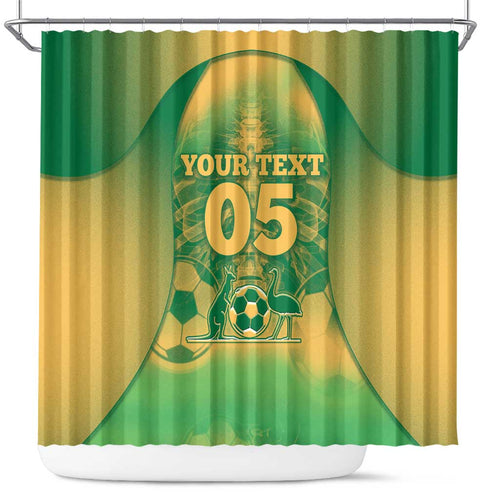 Custom Australia Soccer Shower Curtain Skeleton Gradient Vintage Spray