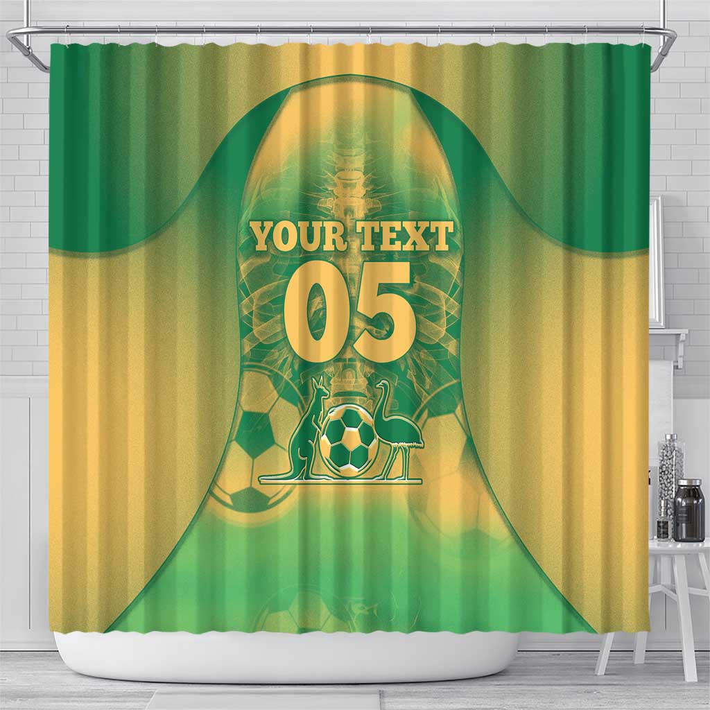 Custom Australia Soccer Shower Curtain Skeleton Gradient Vintage Spray