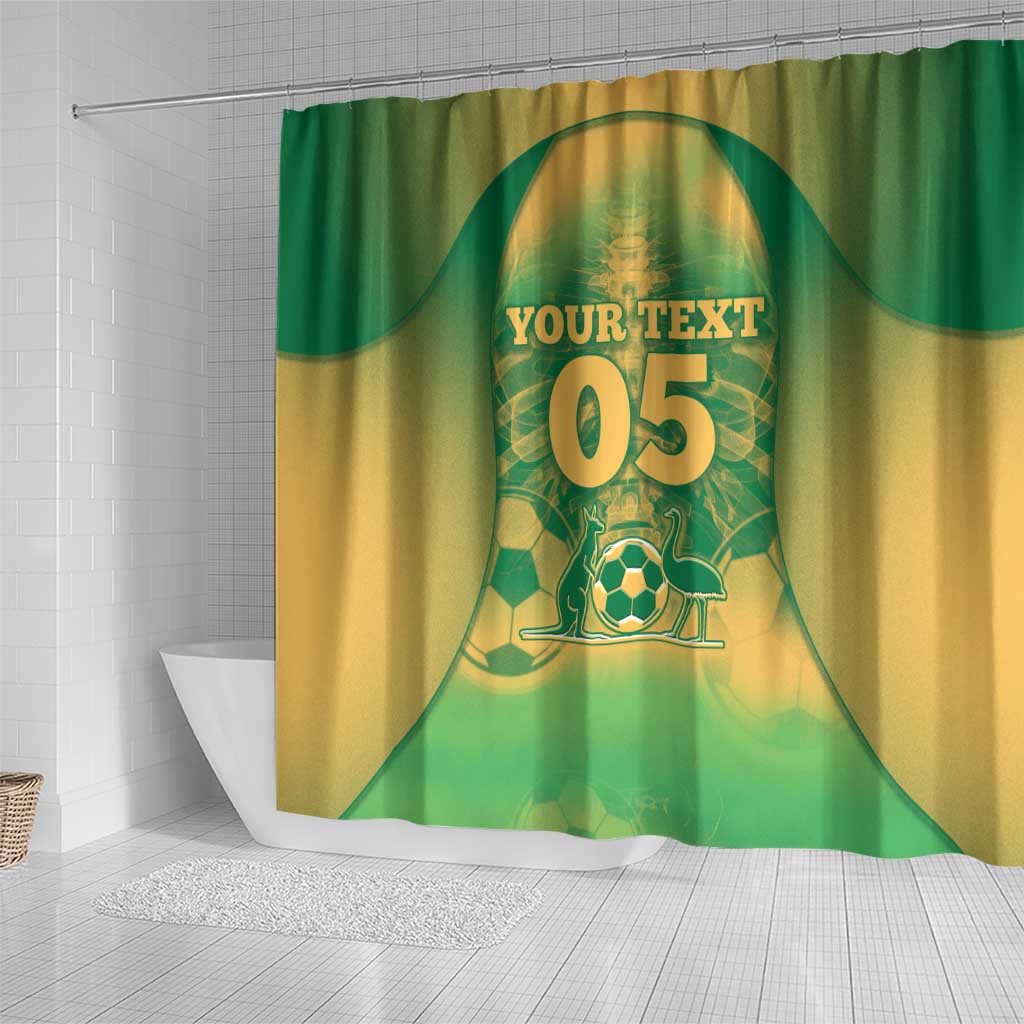 Custom Australia Soccer Shower Curtain Skeleton Gradient Vintage Spray