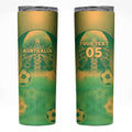 Custom Australia Soccer Skinny Tumbler Skeleton Gradient Vintage Spray