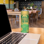 Custom Australia Soccer Skinny Tumbler Skeleton Gradient Vintage Spray