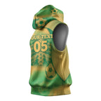 Custom Australia Soccer Sleeveless Hoodie Skeleton Gradient Vintage Spray