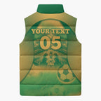 Custom Australia Soccer Sleeveless Puffer Jacket Skeleton Gradient Vintage Spray