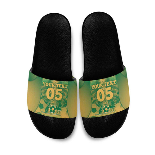 Custom Australia Soccer Slide Sandals Skeleton Gradient Vintage Spray