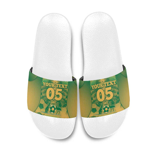 Custom Australia Soccer Slide Sandals Skeleton Gradient Vintage Spray