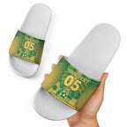 Custom Australia Soccer Slide Sandals Skeleton Gradient Vintage Spray