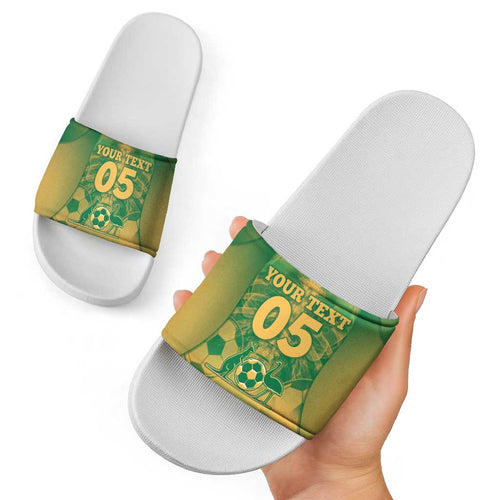 Custom Australia Soccer Slide Sandals Skeleton Gradient Vintage Spray