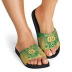 Custom Australia Soccer Slide Sandals Skeleton Gradient Vintage Spray