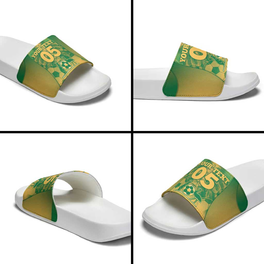 Custom Australia Soccer Slide Sandals Skeleton Gradient Vintage Spray