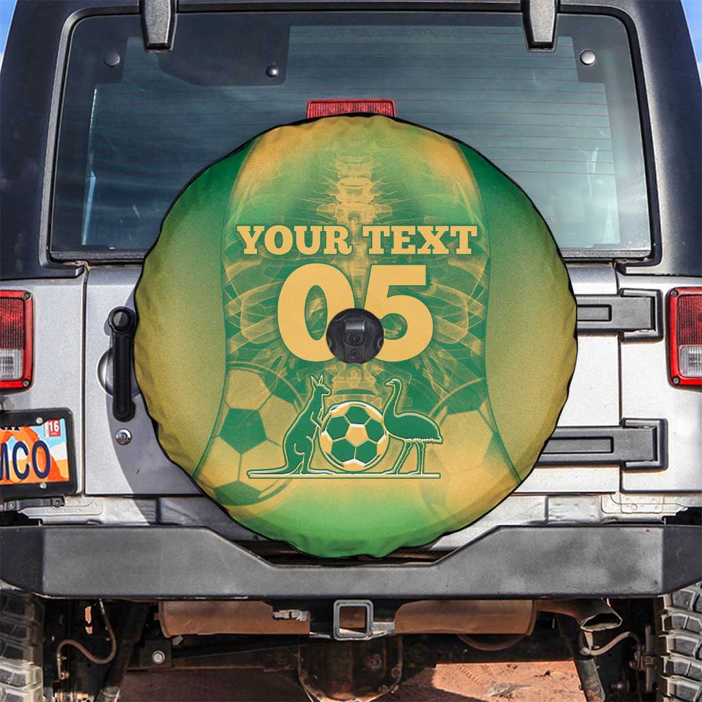 Custom Australia Soccer Spare Tire Cover Skeleton Gradient Vintage Spray
