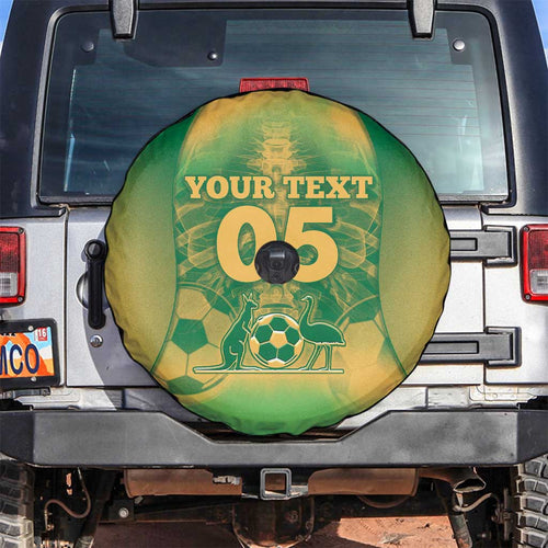 Custom Australia Soccer Spare Tire Cover Skeleton Gradient Vintage Spray