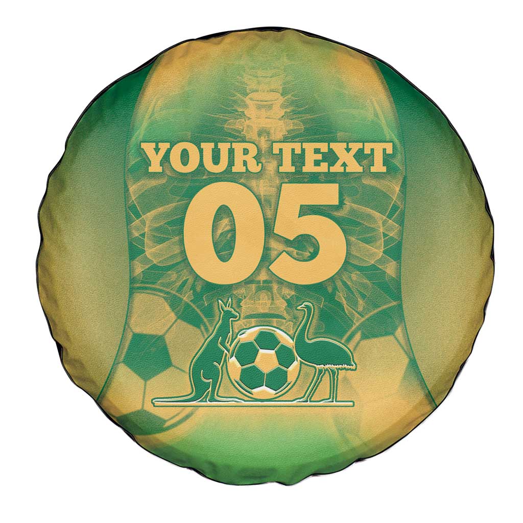 Custom Australia Soccer Spare Tire Cover Skeleton Gradient Vintage Spray
