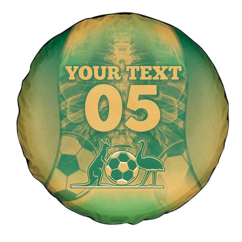 Custom Australia Soccer Spare Tire Cover Skeleton Gradient Vintage Spray