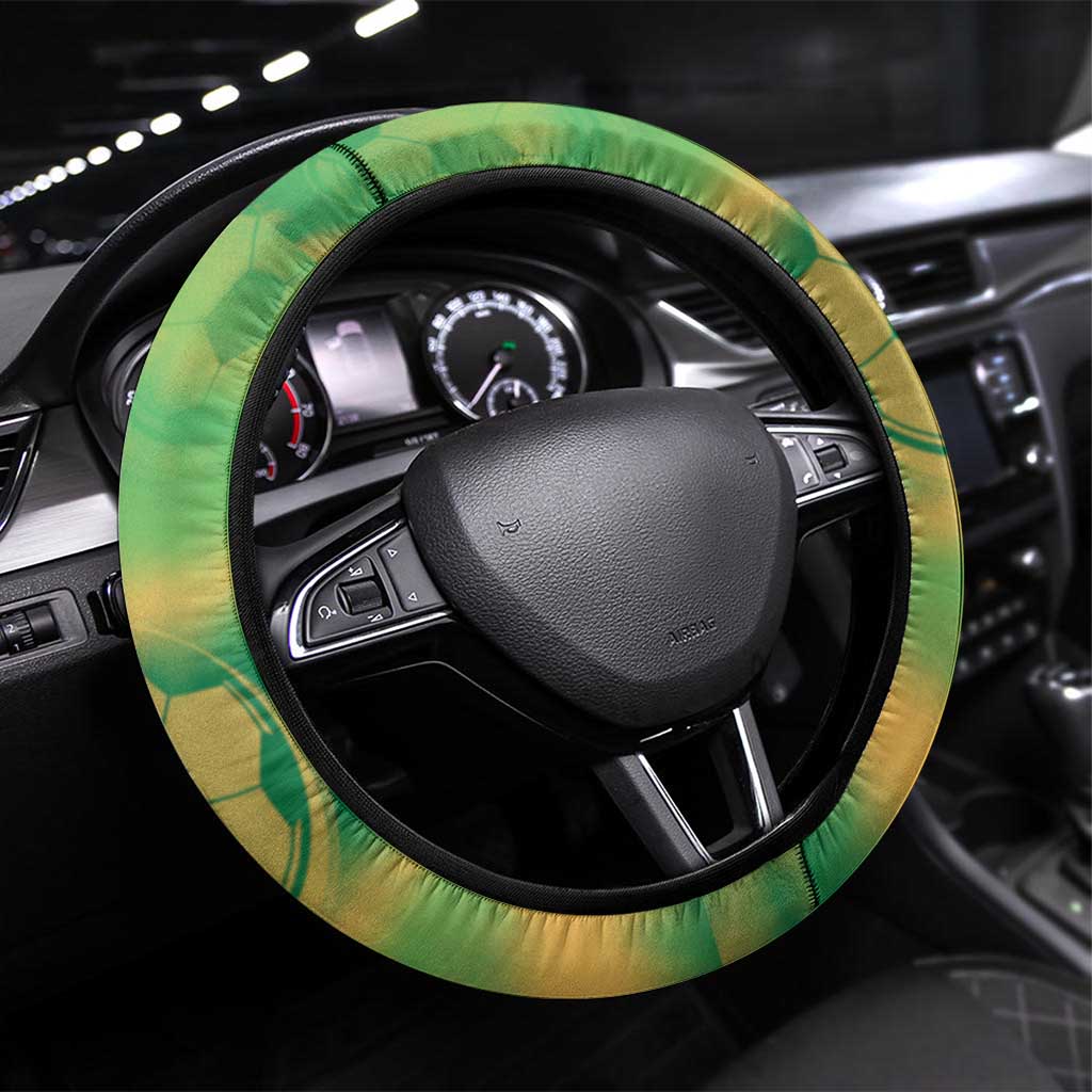 Australia Soccer Steering Wheel Cover Skeleton Gradient Vintage Spray