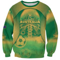 Custom Australia Soccer Sweatshirt Skeleton Gradient Vintage Spray