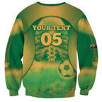 Custom Australia Soccer Sweatshirt Skeleton Gradient Vintage Spray