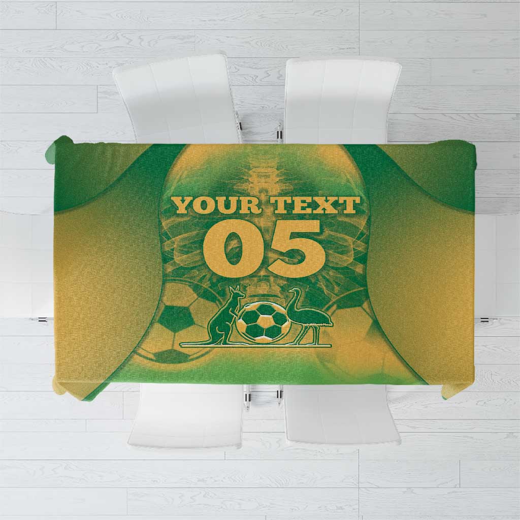 Custom Australia Soccer Tablecloth Skeleton Gradient Vintage Spray