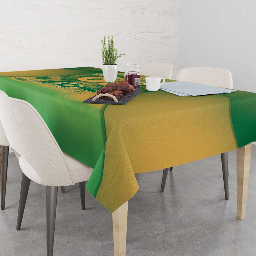 Custom Australia Soccer Tablecloth Skeleton Gradient Vintage Spray