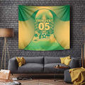 Custom Australia Soccer Tapestry Skeleton Gradient Vintage Spray