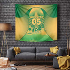 Custom Australia Soccer Tapestry Skeleton Gradient Vintage Spray