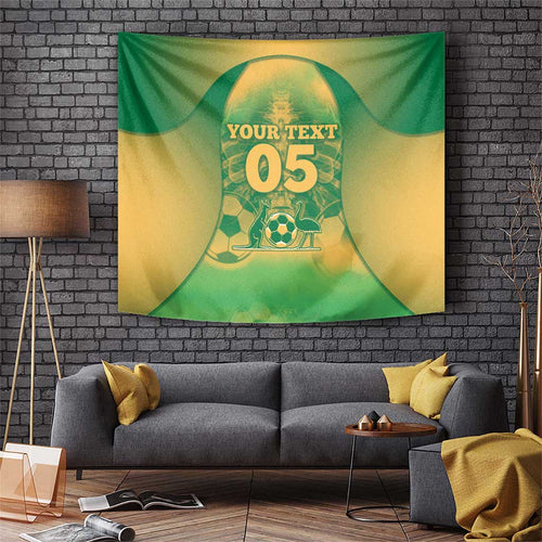 Custom Australia Soccer Tapestry Skeleton Gradient Vintage Spray