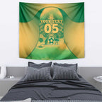 Custom Australia Soccer Tapestry Skeleton Gradient Vintage Spray