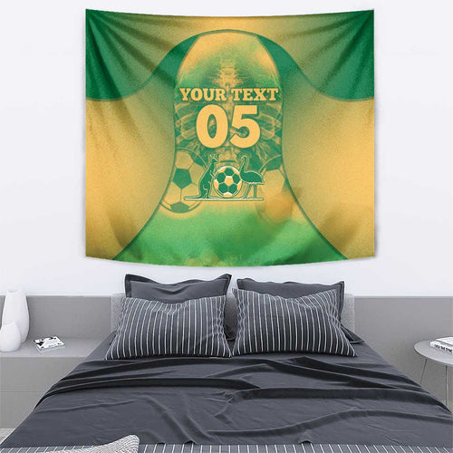 Custom Australia Soccer Tapestry Skeleton Gradient Vintage Spray