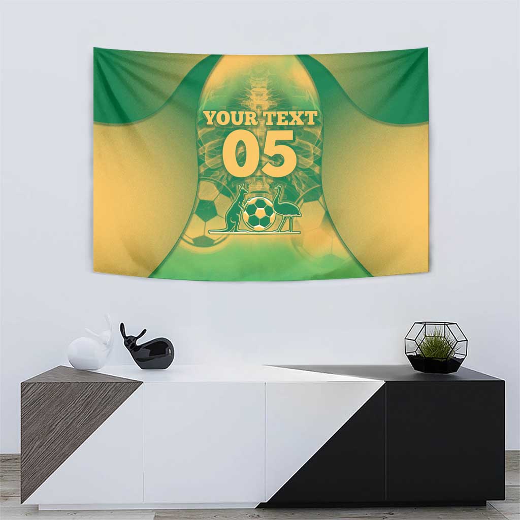 Custom Australia Soccer Tapestry Skeleton Gradient Vintage Spray