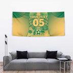 Custom Australia Soccer Tapestry Skeleton Gradient Vintage Spray