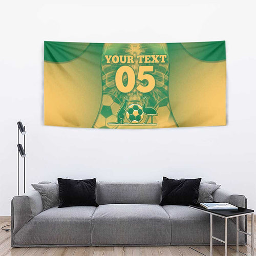 Custom Australia Soccer Tapestry Skeleton Gradient Vintage Spray