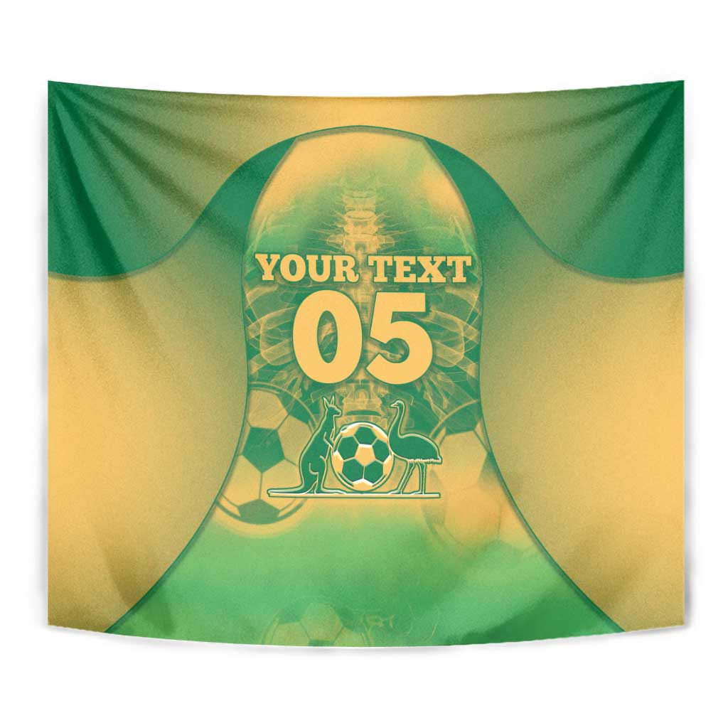 Custom Australia Soccer Tapestry Skeleton Gradient Vintage Spray