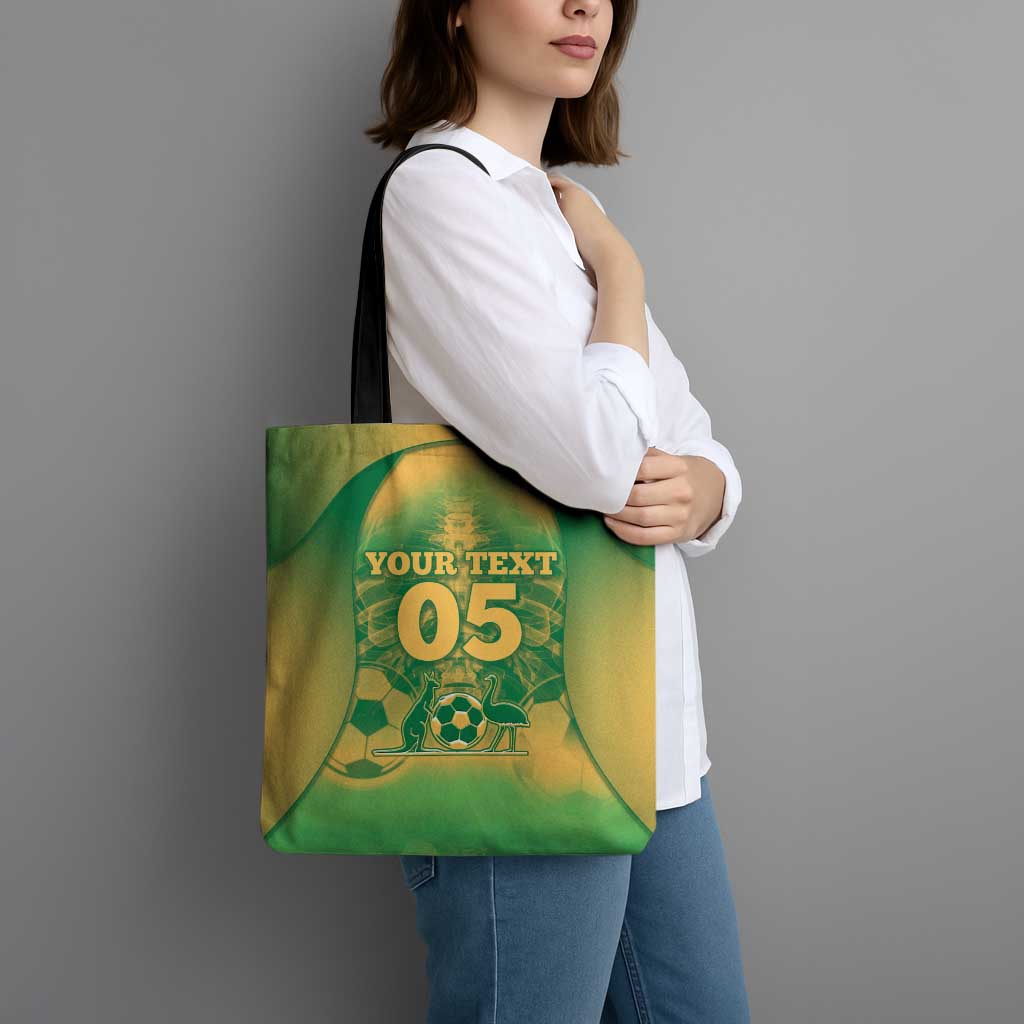 Custom Australia Soccer Tote Bag Skeleton Gradient Vintage Spray